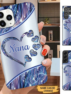 Hearts Grandma with Grandkids Nana Mommy Gigi Personalized Phone case SC2586