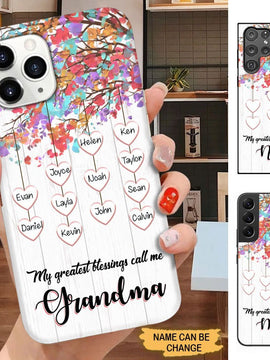 Hearts Tree My Greatest Blessings Called me Grandma Mimi Nana Mommy Personalized Phone case