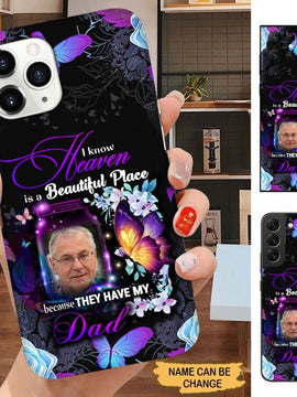 Heaven is a beautiful place Photo Upload Memorial Personalized Phone case