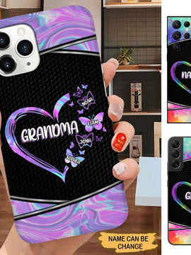 Hologram Butterflies Heart Grandma Mommy Aunite Personalized Phone case