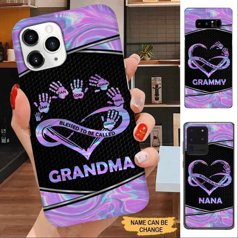 Hologram Heart Hand Prints Blessed to be called Grandma Personalized Phone Case Phone case FUEL 