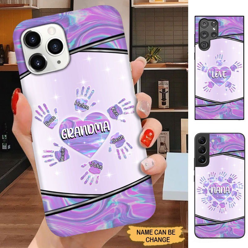 Hologramd Heart Hands print Grandma with Grandkids Personalized Phone case SCMAY1903 Phone case FUEL 