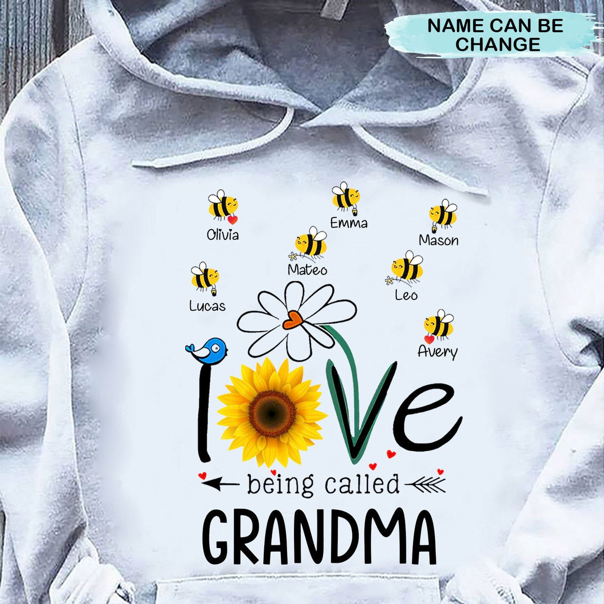 Honey Bees LOVE Being Called Grandma Mommy Auntie Personalized Hoodie Shirt Apparel Gearment 