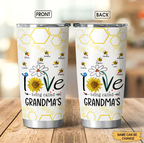 Honey Bees LOVE Being Called Grandma Mommy Auntie Personalized Tumbler Tumbler ShinyCustom - The Best Personalized Gift Store 