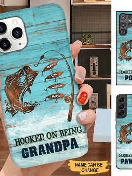 Hooked On Being Grandpa Papa Daddy Personalized Phone case