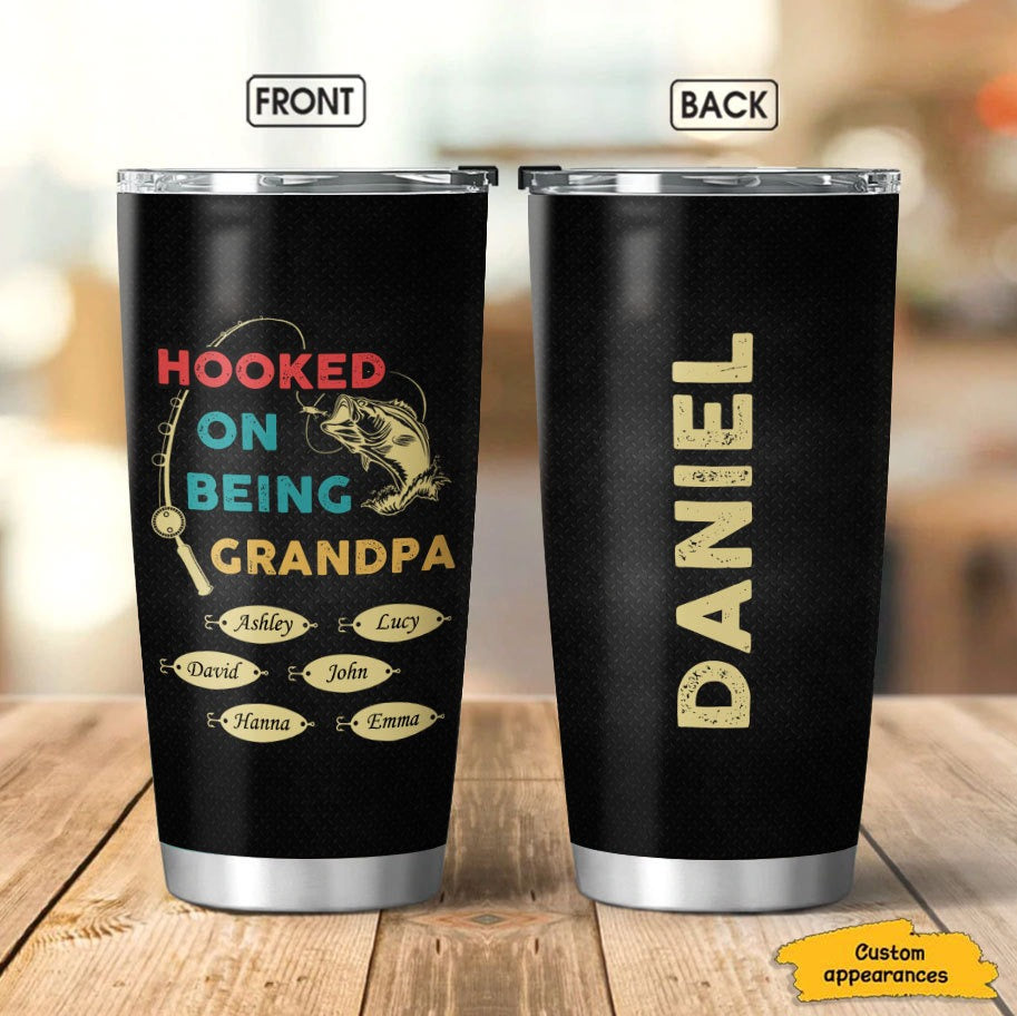 Hooked On Being Grandpa, Papa Personalized SC281106