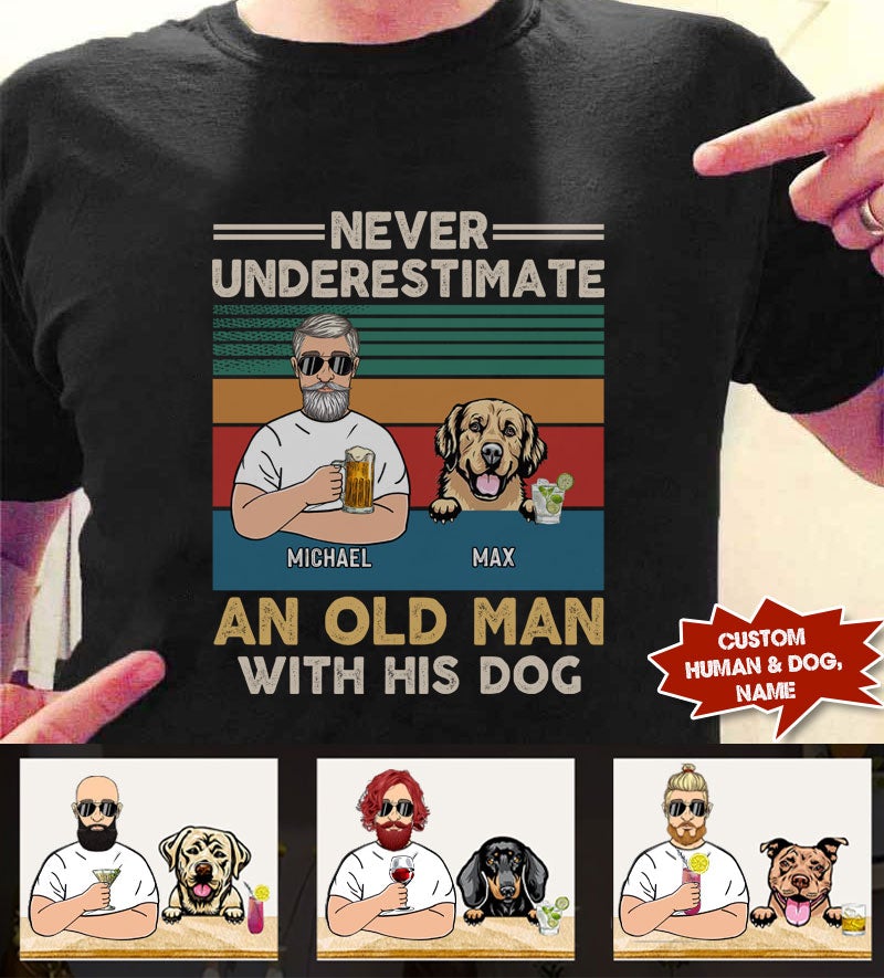Never underestimate an old man with his dog Personalized Shirt Personalized ShinyCustom - The Best Personalized Gift Store 