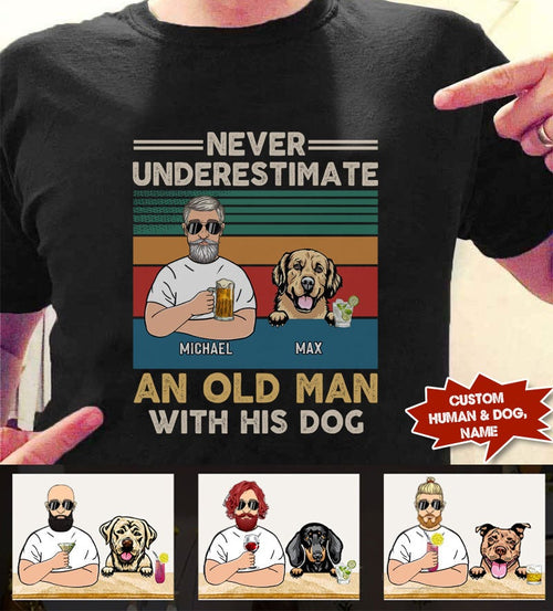 Never underestimate an old man with his dog Personalized Shirt Personalized ShinyCustom - The Best Personalized Gift Store 