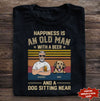 Happiness is an old man with a beer and a dog Personalized Shirt Personalized ShinyCustom - The Best Personalized Gift Store