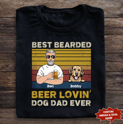 Best Beard Beer Loving Dog Dad Ever Personalized Shirt Personalized ShinyCustom - The Best Personalized Gift Store 