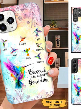 Hummingbird Blessed to be called Grandma Nana Mimi Personalized Phone case SC15092