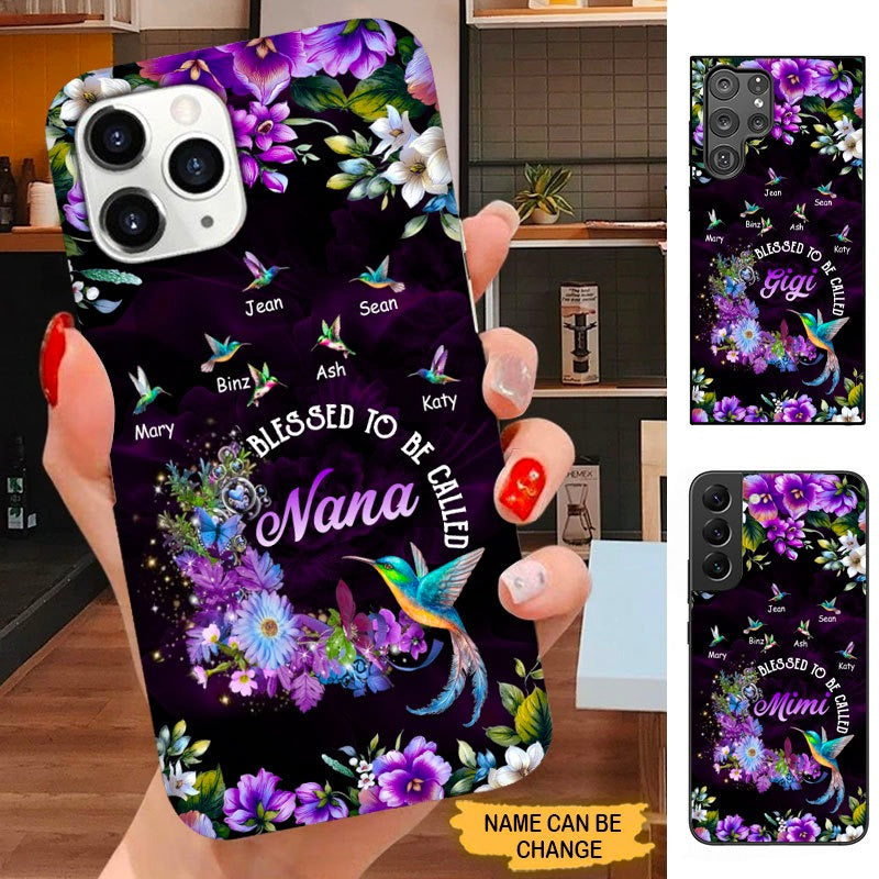 Hummingbird Blessed to be called Nana Grandma Mommy Personalized Phone case SC121012 Phone case ShinyCustom Phone Case 