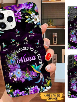 Hummingbird Blessed to be called Nana Grandma Mommy Personalized Phone case SC121012