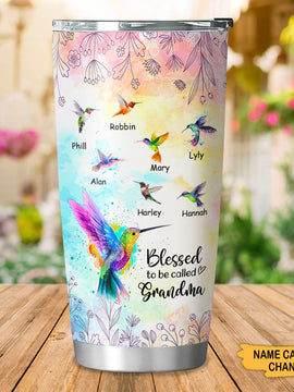 Hummingbird Blessed to be called Nana Grandma Mommy Personalized Tumbler SC28104