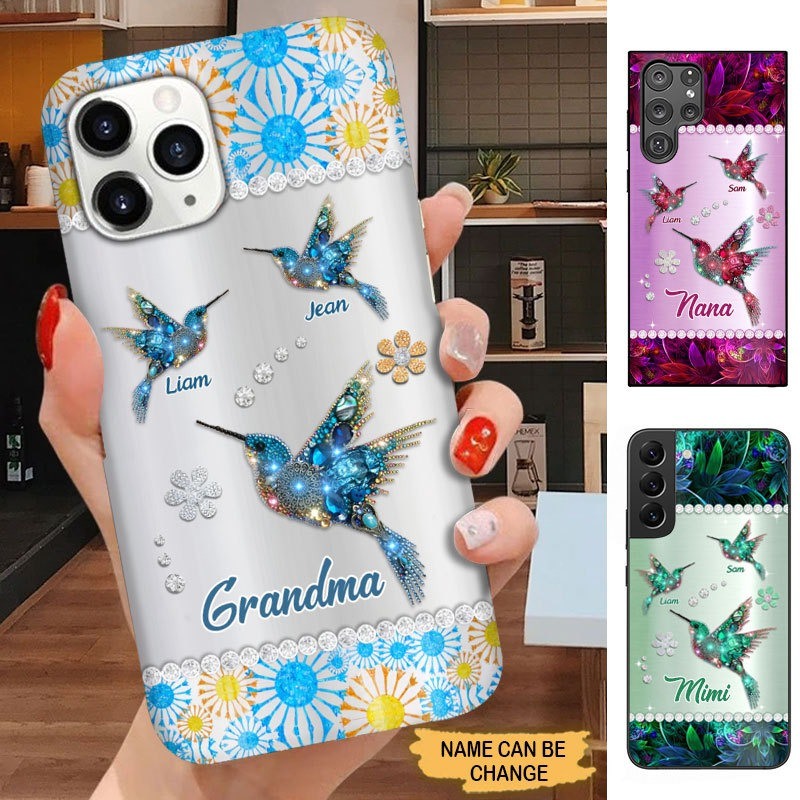 Hummingbird Grandma Nana Mimi MOM Personalized Phone case SC3184 Phone case ShinyCustom Phone Case 