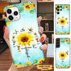 Hummingbird Sunflower Grandma with Grandkids Personalized Phone case Phone case FUEL