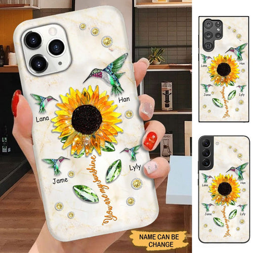 Hummingbird You are my sunshine Nana Mimi Gigi Grandma Personalized Phone case SC31818 Phone case ShinyCustom Phone Case 