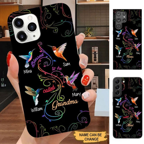 Hummingbirds Blessed to be called Grandma Nana Mimi Personalized Phone case Phone case FUEL 