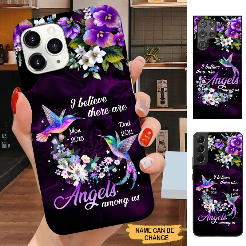 Hummingbirds I believe there are angels among us Memorial Personalized Phone case Phone case ShinyCustom Phone Case