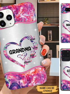 Heart Hands Print Grandma with Grandkids Personalized Phone case SC1363