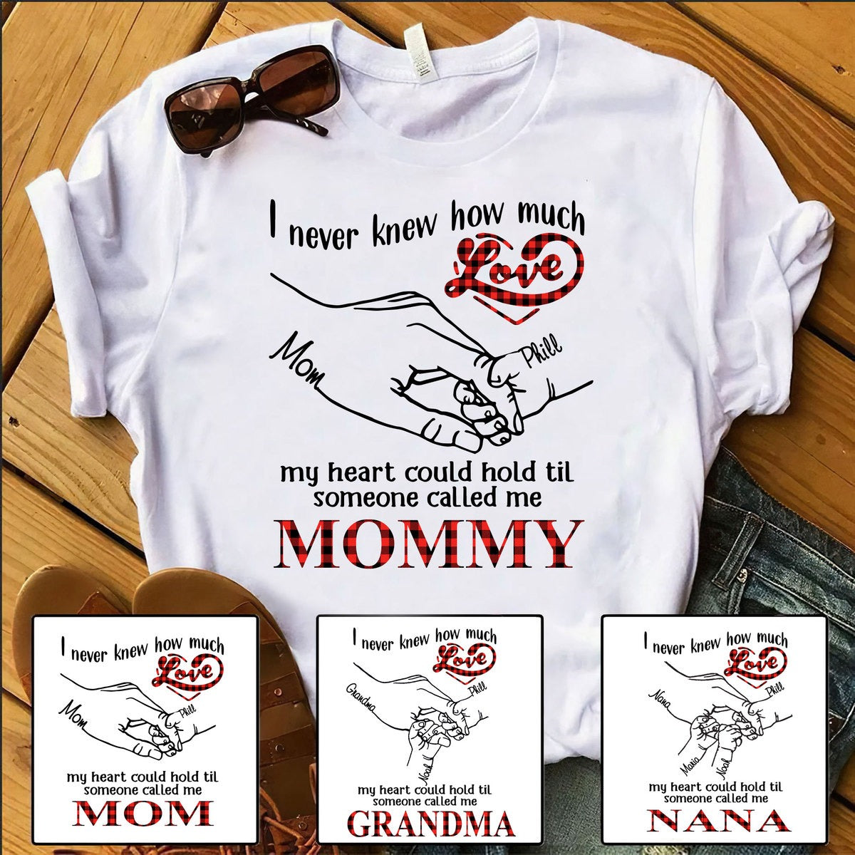 LOVE My Heart could hold Mommy Auntie Grandma Personalized Hoodie Shirt Apparel Gearment 