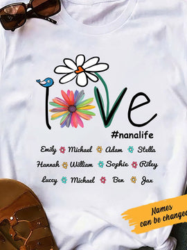 LOVE nanalife Grandma Mommy Auntie Personalized Hoodie Shirt