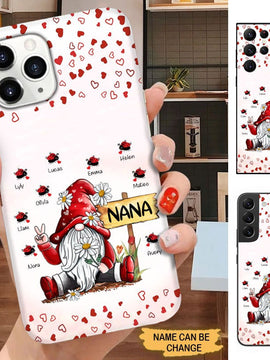 Ladybugs Gnome Grandma with grandkids Personalized Phone case