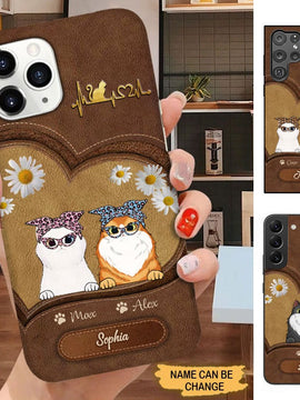 Leather Pattern Cat Lover Personalized Phone case SC25810