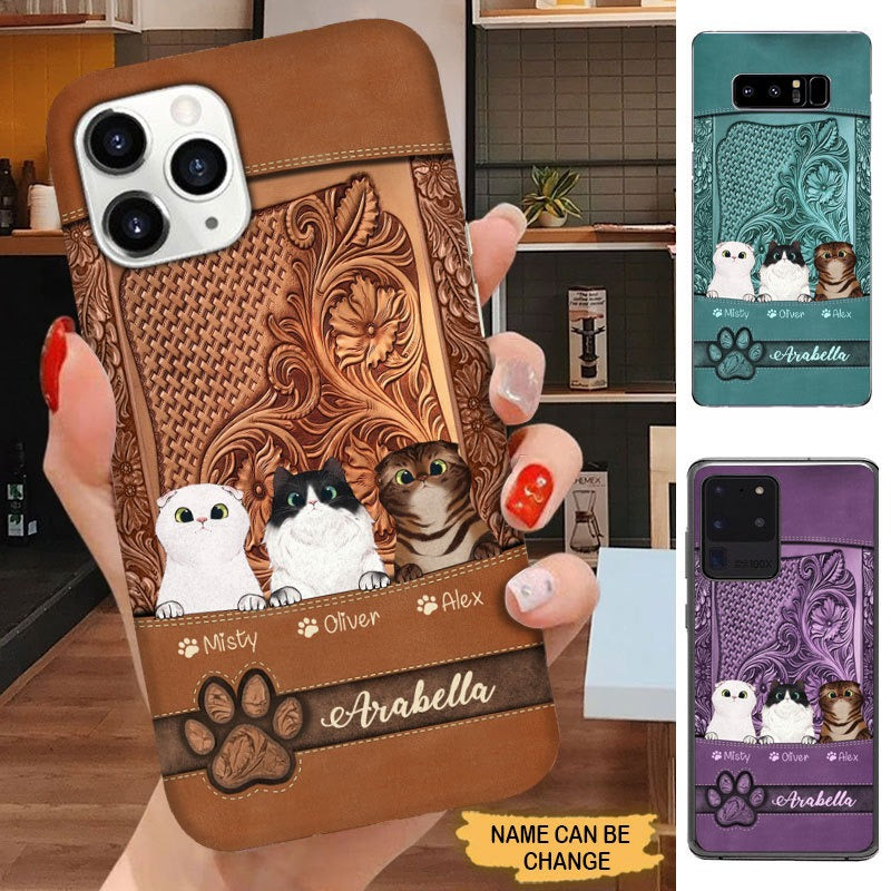 Leather Pattern Cat Lovers Personalized Phone case Phone case FUEL 