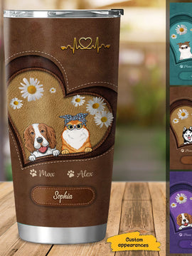 Leather Pattern Dog Mom Cat Mom Dog Mama Pet Lover Personalized Tumber SC102237