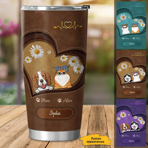 Leather Pattern Dog Mom Cat Mom Dog Mama Pet Lover Personalized Tumber SC102237