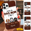 Leather Pattern Dog Mom Puppy Personalized Phone Case SC01114 Phone case ShinyCustom Phone Case 