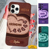 Leather Pattern Heart Grandma Mimi Personalized Phone Case SC303231