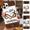 Leather pattern Heart hand print Grandma Mommy Aunite Personalized Phone case Phone case FUEL