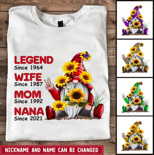 Legend Wife Mom Grandma Gnome Personalized Shirt Apparel Gearment 