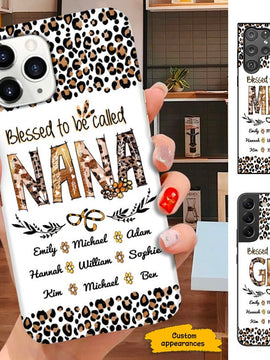 Leopard Blessed to be called Nana Mommy Mimi Grandma Personalized Phone Case SC241101