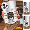 Leopard Bun Hair Grandma Nana Mommy Personalized Phone Case SC241110