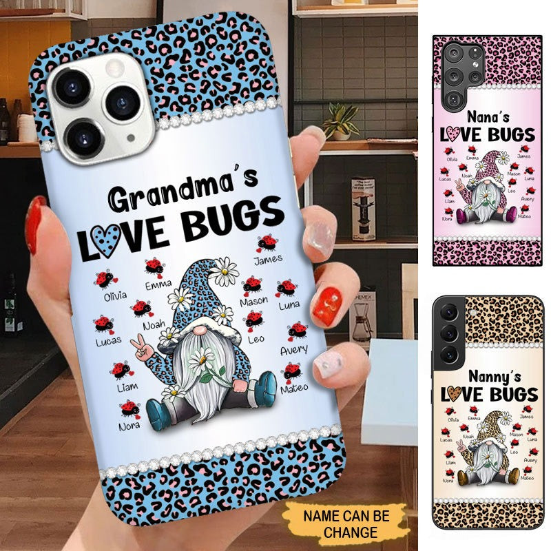Leopard Gnome Grandma's Love Bugs Mommy Auntie Personalized Phone Case SC1762 Phone case FUEL 