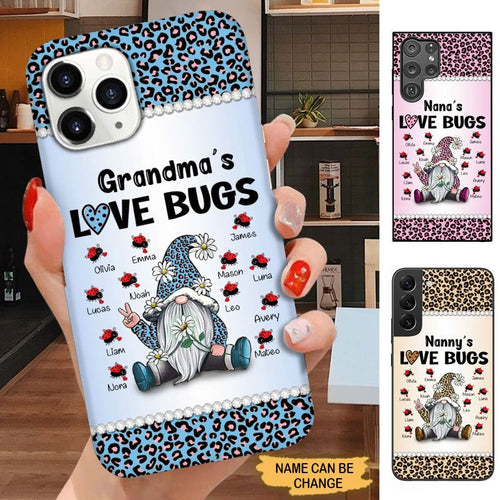 Leopard Gnome Grandma's Love Bugs Mommy Auntie Personalized Phone Case SC1762 Phone case FUEL 