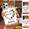 Leopard Heart Grandma Mommy Auntie Personalized Phone case SC011209