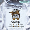 Leopard Messy Bun Aunt Mommy Grandma Life Personalized Shirt 2D Hoodie Dreamship