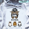 Leopard Messy Bun Cat Mom Cat Lover Personalized Shirt 2D Hoodie Dreamship 