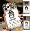 Leopard Pattern Messy Bun Grandma Life Nana Mommy Auntie Personalized Phone Case Phone case FUEL 