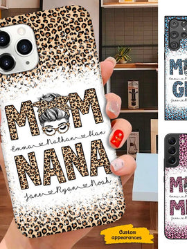 Leopard Mom and Grandma Mommy Auntie Personalized Phone Case  SC151101