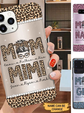 Leopard Mom and Grandma Mommy Auntie Personalized Phone Case