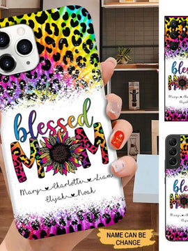 Leopard Pattern Blessed MOM Personalized Phone case