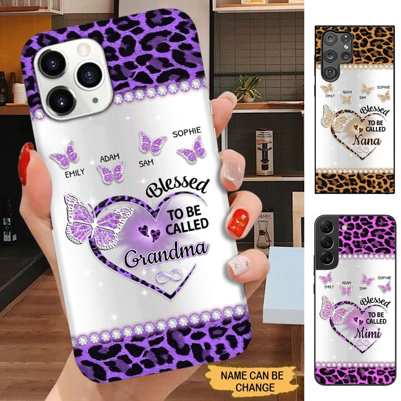 Leopard Pattern Blessed to be called Grandma Nana Mimi Personalized Phone Case SC1761 Phone case FUEL 