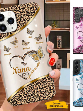 Leopard Pattern Blessed to be called Grandma Nana Mimi Personalized Phone Case SC281235