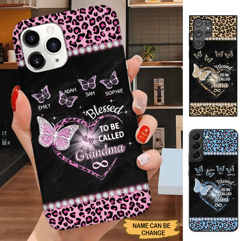 Leopard Pattern Blessed to be called Grandma Nana Mimi Personalized Phone Case SC912321