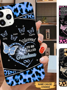 Leopard Pattern Blessed to be called Grandma Nana Mimi Personalized Phone case SC2263